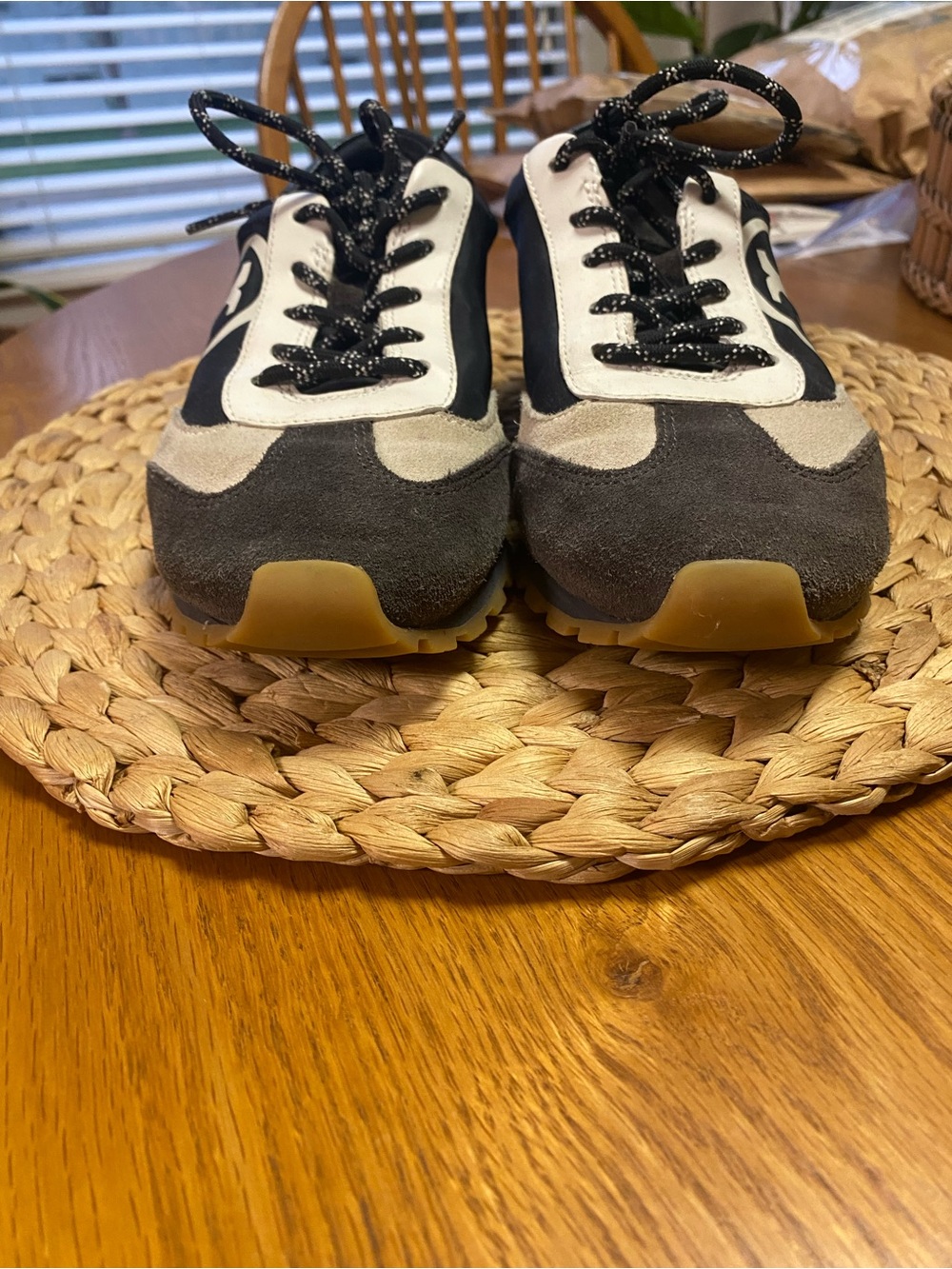 Tory Burch Black, White & Gray Women's Suede & Leather Sneakers - Picture 6 of 6